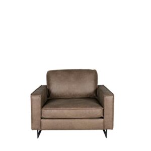 Lounge Sessel in Taupe Microfaser Metall Bügelgestell in Schwarz