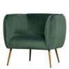 Lounge Sessel mit Samtbezug Grün Gestell in Gold