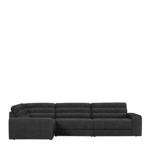 L Form Couch in Anthrazit Vintage Strukturstoff