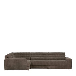 Sofa Ecke mit Bezug aus Breitcord Schlammfarben