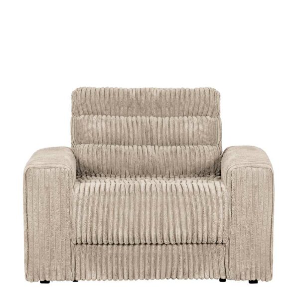 Wohnzimmersessel in Beigegrau Cord 62 cm Sitztiefe