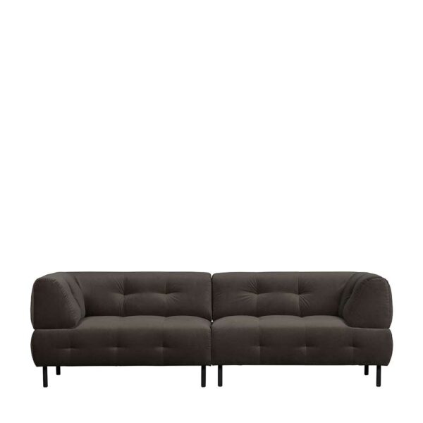 Lounge Sofa mit Bezug aus washed Samt Graubraun