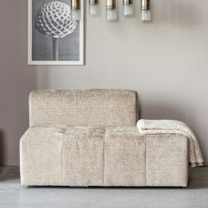 Couch Element in Cremefarben Struktur Samt
