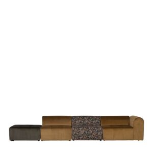 Sofa Kombination mit Samt Bezügen 70 cm Sitztiefe (vierteilig)