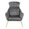 Extravaganter Sessel in Grau Samtvelours und Metall