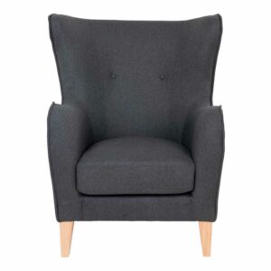 Moderner Sessel in Dunkelgrau & Buche Skandi Design