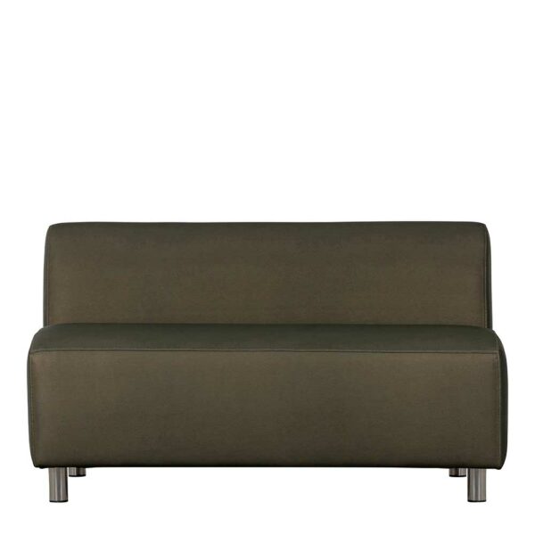 Outdoor Zweisitzer Sofa in Dunkelgrün Vierfußgestell aus Metall
