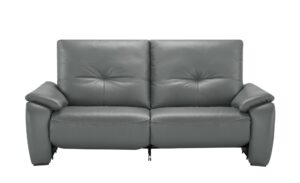 Wohnwert Ledersofa  Halina ¦ grau Polstermöbel > Sofas > 3-Sitzer - Höffner