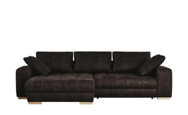 bobb Ecksofa dunkelbraun - Microfaser Caro ¦ braun Polstermöbel > Sofas > Ecksofas - Höffner