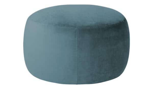 pop Samt Hocker  Amadi ¦ blau Ø: 60 Polstermöbel > Hocker - Höffner