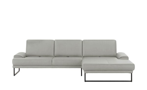 Gallery M Leder Ecksofa  Viola ¦ grau Polstermöbel > Sofas > Ecksofas - Höffner