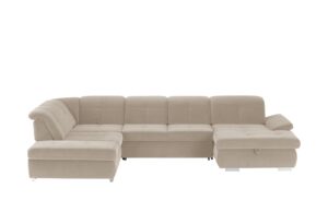 Lounge Collection Wohnlandschaft Mikrofaser  Affair ¦ beige Polstermöbel > Sofas > Schlafsofas - Höffner