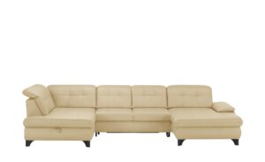 Lounge Collection Wohnlandschaft Leder  Jona ¦ beige Polstermöbel > Sofas > Schlafsofas - Höffner