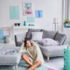 Ecksofa inklusive Hocker impré Grau