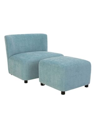 Sessel inklusive Hocker impré Hellblau