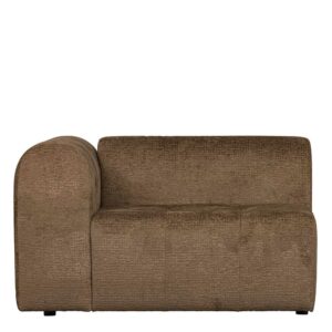 Modulares Sofa mit Armlehne links Struktursamt Bezug hellbraun