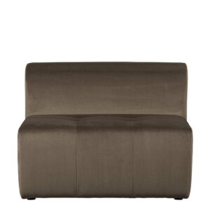 Modulare Couch Einsitzer Samt Bezug Taupe