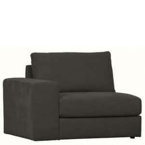 1 Sitzer Sofa Anthrazit Webstoff Armlehne links
