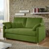 Zweisitzer Schlafsofa in Oliv Grün Vierfußgestell aus Metall