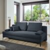 Wohnzimmer Sofa in Blau Flachgewebe Schlaffunktion