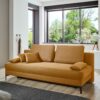 Wohnzimmer Couch mit Faltmechanik Flachgewebe in Braun