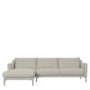 Webstoff Eckcouch in Beige meliert Fußgestell aus Metall
