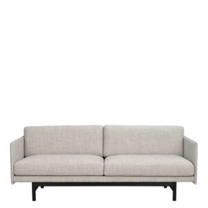 Dreier Sofa in Grau und Schwarz Vierfußgestell aus Holz