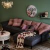 Ecksofa impré Grau/Altrosa