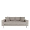 Wohnzimmer Sofa im Skandi Design Beigegrau und Schwarz