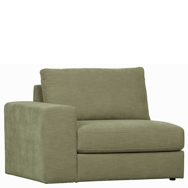 Einsitzer Sofa Element in Graugrün Stoff Armlehne links