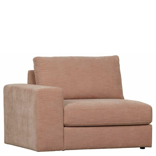 Sofa Element Rosa mit Armlehne links Rücken echt bezogen