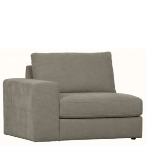 Einsitzer Couch Armlehne links in Grau Rücken echt bezogen