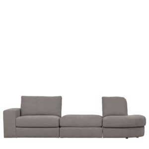 Graues Dreisitzer Sofa in modernem Design Rücken echt bezogen