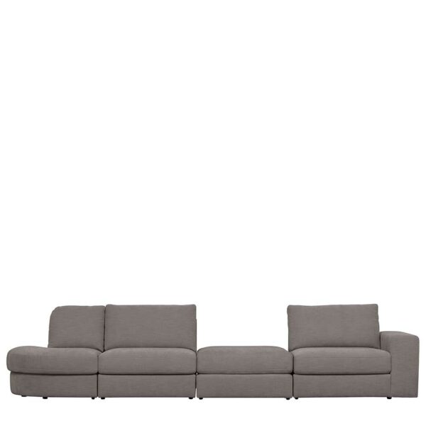 Graue Sofa Kombination aus Webstoff vier Sitzplätzen