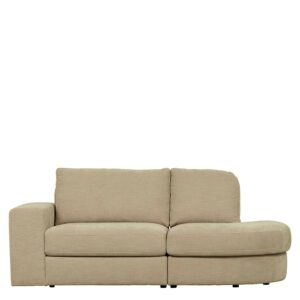 Zweisitzer Modulcouch Beige 208 cm breit Rücken echt bezogen