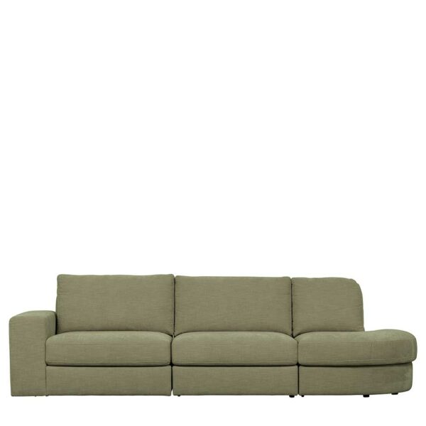 Sofa abnehmbarer Bezug mit drei Sitzplätzen Graugrün Stoff