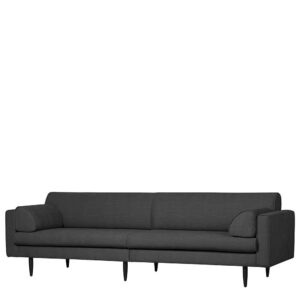 Skandi Design Dreier Sofa in Dunkelgrau Fußgestell aus Metall