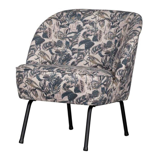 Retro Lounge Sessel mit Blätter Muster mehrfarbig