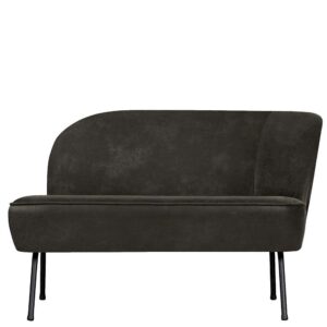 Retro Sofa aus Recyclingleder Schwarz 110 cm breit