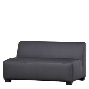 Outdoor Zweier Sofa in Dunkelgrau 40 cm Sitzhöhe