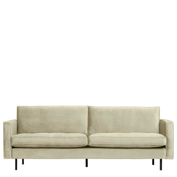 Samt Wohnzimmer Couch in Graugrün Fußgestell aus Metall