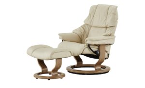 Stressless Relaxsessel mit Hocker  Reno L ¦ creme ¦ Maße (cm): B: 88 H: 108 T: 78 Polstermöbel > Sessel > Ledersessel - Höffner