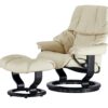Stressless Relaxsessel mit Hocker  Reno L ¦ creme ¦ Maße (cm): B: 88 H: 108 T: 78 Polstermöbel ></noscript> Sessel > Ledersessel - Höffner