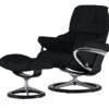 Stressless Relaxsessel mit Hocker  Reno L ¦ schwarz ¦ Maße (cm): B: 92 H: 110 T: 80 Polstermöbel ></noscript> Sessel > Ledersessel - Höffner