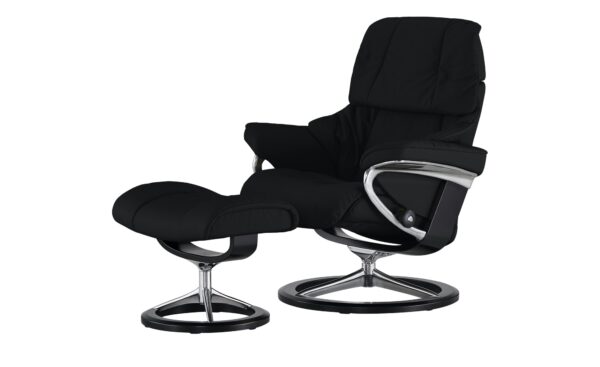 Stressless Relaxsessel mit Hocker  Reno L ¦ schwarz ¦ Maße (cm): B: 92 H: 110 T: 80 Polstermöbel > Sessel > Ledersessel - Höffner