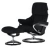 Stressless Relaxsessel mit Hocker  Reno M ¦ schwarz ¦ Maße (cm): B: 83 H: 110 T: 76 Polstermöbel ></noscript> Sessel > Ledersessel - Höffner
