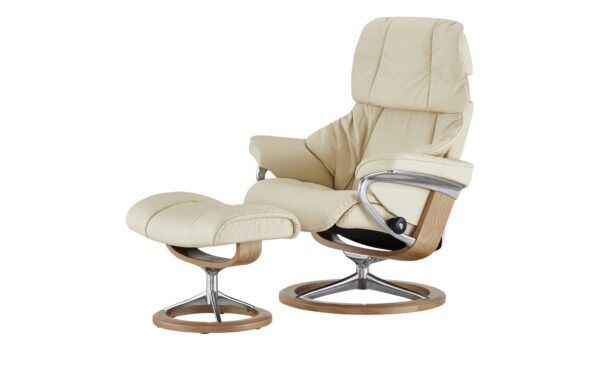 Stressless Relaxsessel mit Hocker  Reno M ¦ creme ¦ Maße (cm): B: 83 H: 110 T: 76 Polstermöbel > Sessel > Ledersessel - Höffner