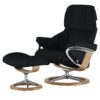 Stressless Relaxsessel mit Hocker  Reno M ¦ schwarz ¦ Maße (cm): B: 83 H: 110 T: 76 Polstermöbel ></noscript> Sessel > Ledersessel - Höffner