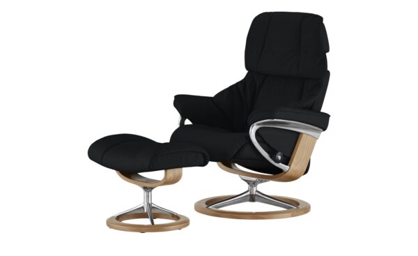 Stressless Relaxsessel mit Hocker  Reno M ¦ schwarz ¦ Maße (cm): B: 83 H: 110 T: 76 Polstermöbel > Sessel > Ledersessel - Höffner