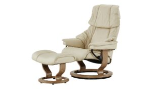 Stressless Relaxsessel mit Hocker  Reno S ¦ creme ¦ Maße (cm): B: 75 H: 106 T: 75 Polstermöbel > Sessel > Ledersessel - Höffner